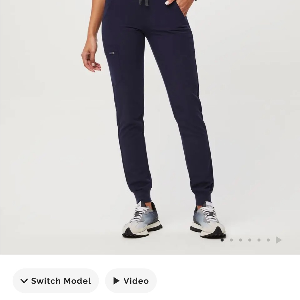 Figs Blue Jogger Track Pants With Elastic Cuffs
